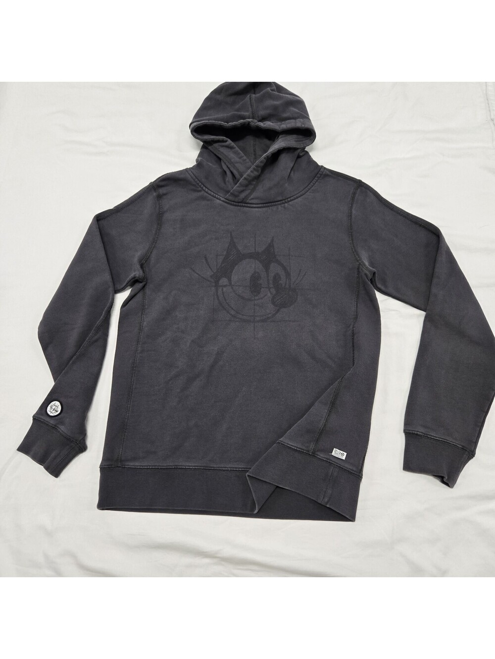 EUC Size 16 Boys Scotch & Soda Felix The Cat Hoodie Dark Grey Graphic Pullover